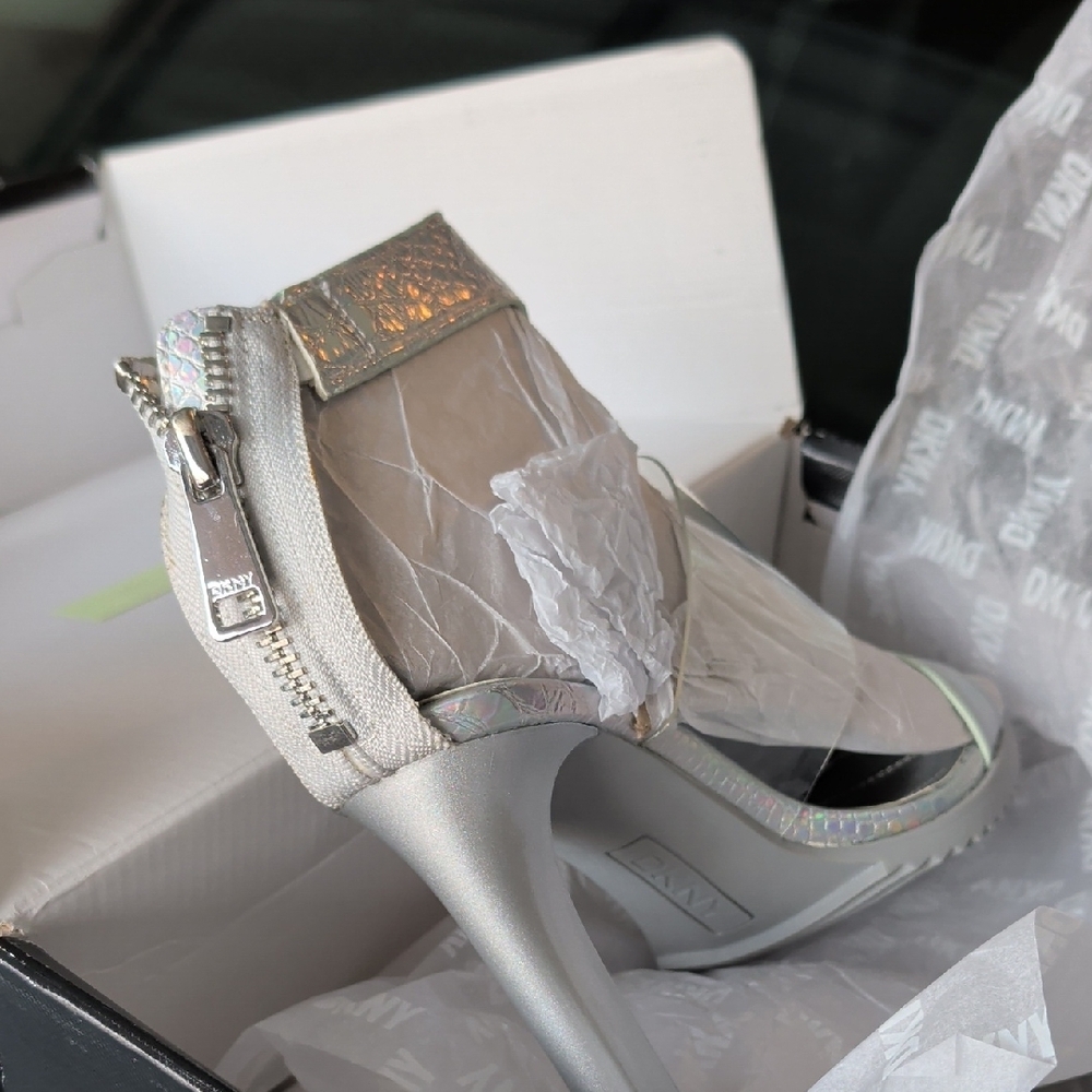 DKNY Silver Holographic Heels - Picture 3 of 6